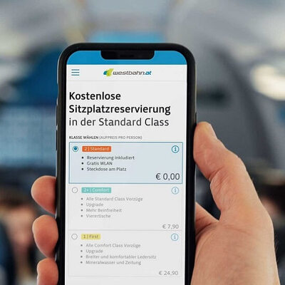 Sitzplatzreservierung kostenlos in der WESTbahn